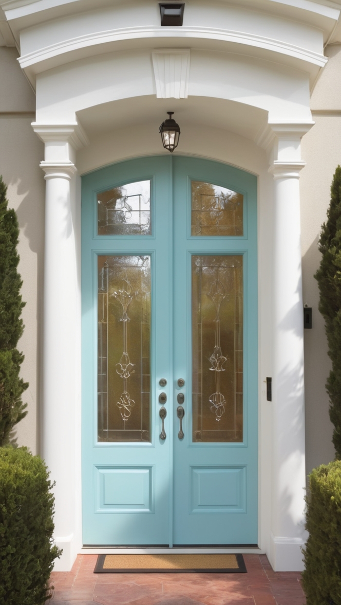 What features do I love most about the modern double front door? ?
