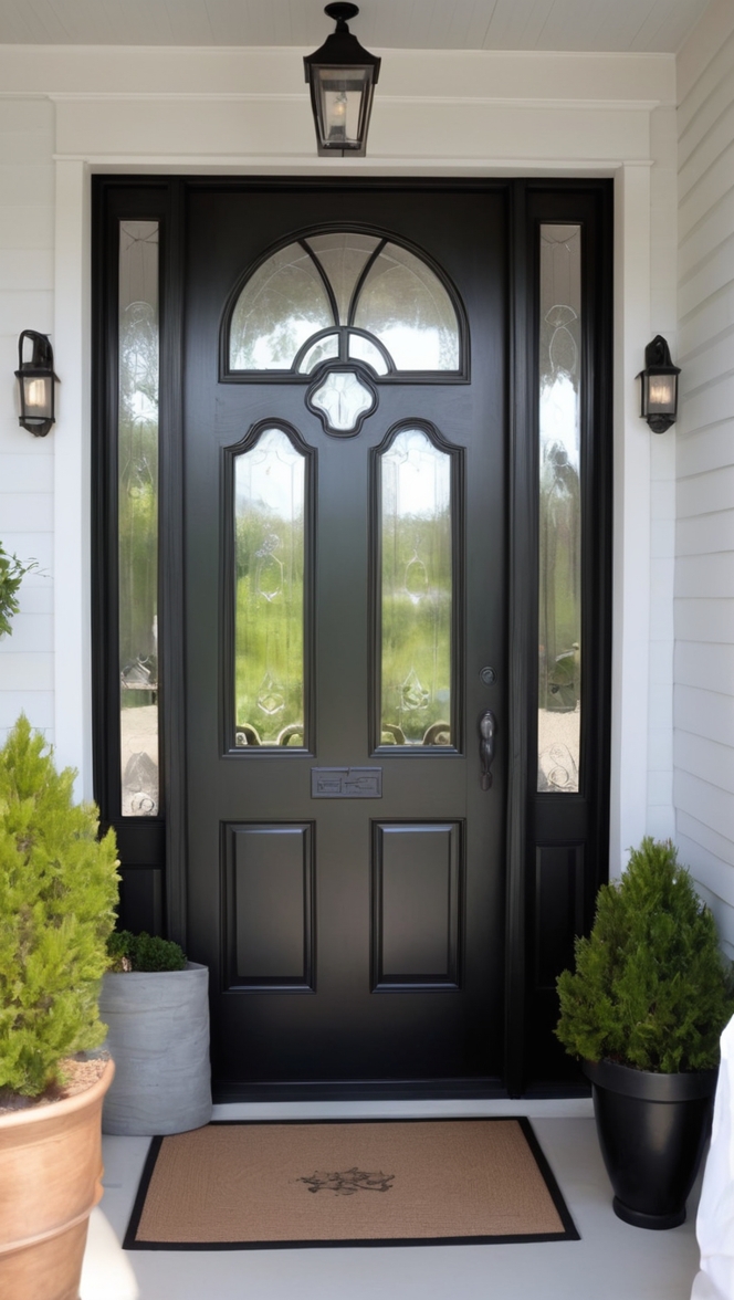 How would I style a modern front door black in my home? ?
