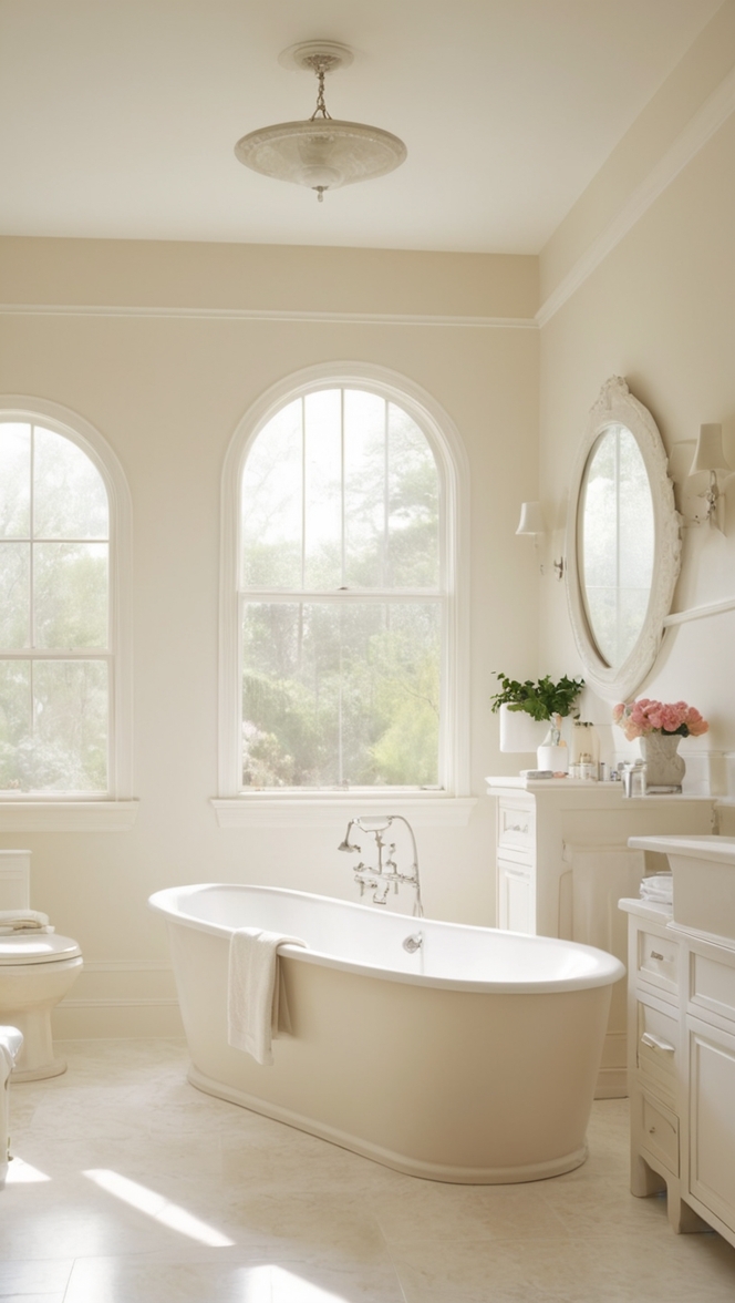 How would you design an off white bathroom for a modern home? ?