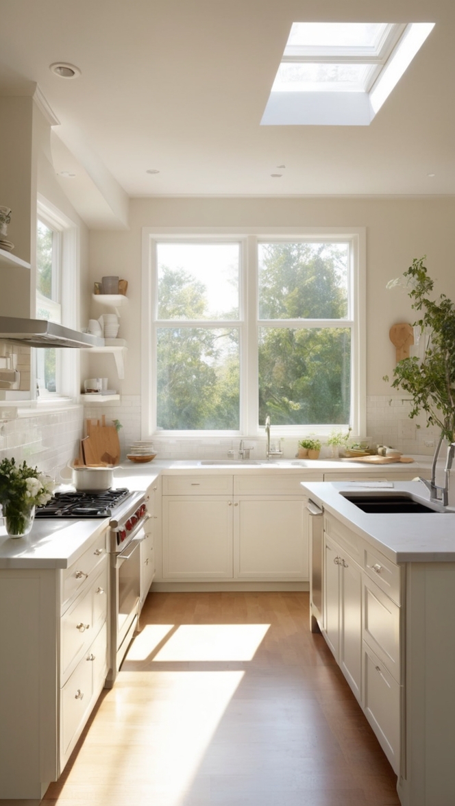 How would I style an off white kitchen for a modern look? ?