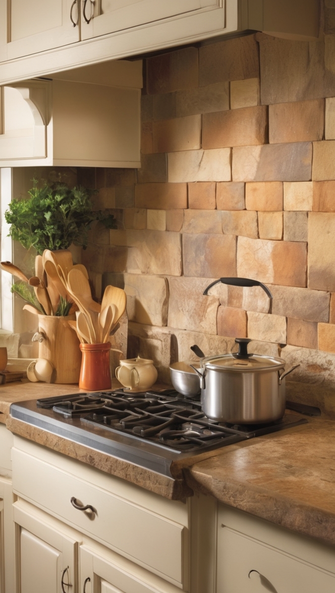 Some unique rustic kitchen backsplash ideas I can try: ?