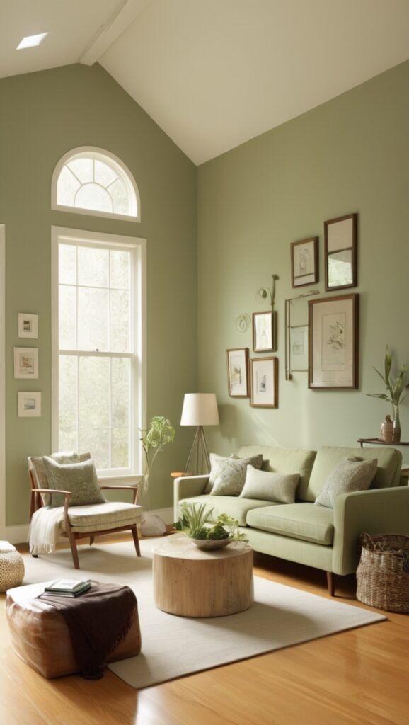 Image showcasing How can I incorporate a sophisticated sage green accent wall in my ...