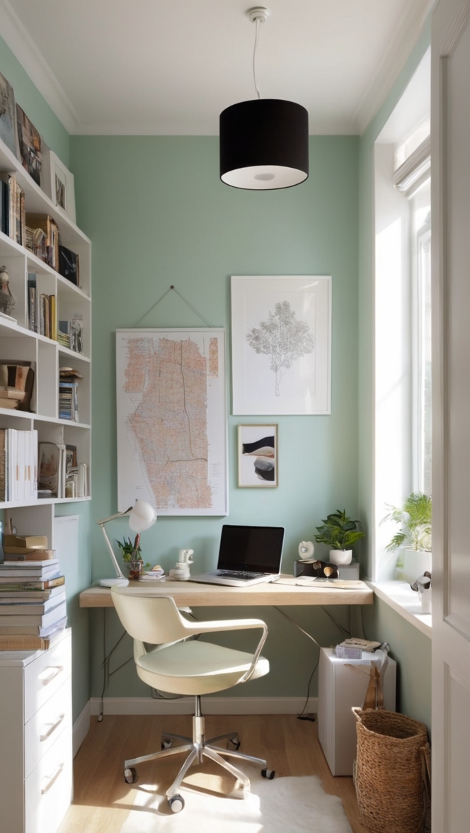 small bedroom office layout ideas, small room workspace design, compact home office furniture, tiny office decor ideas, space-saving desk solutions