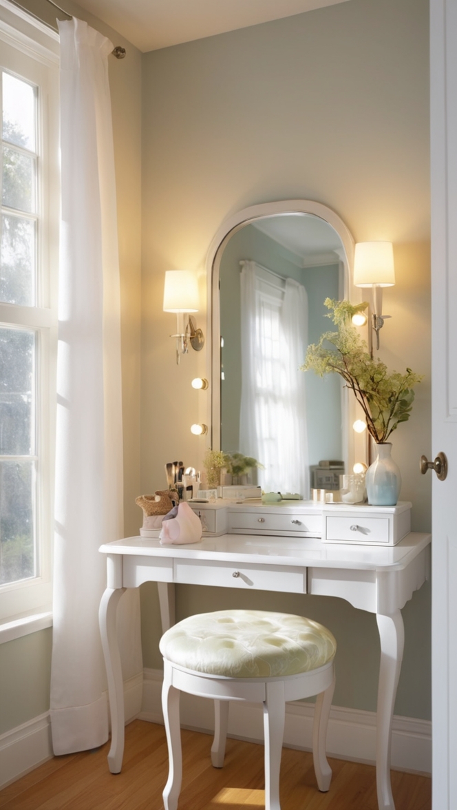 vanity table, makeup vanity, small vanity, bedroom vanity, vanity set