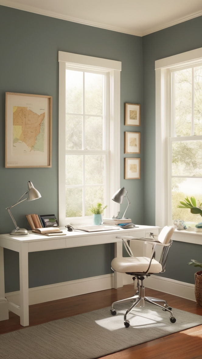 home office design, home office organization, modern home office, small space office, masculine office décor