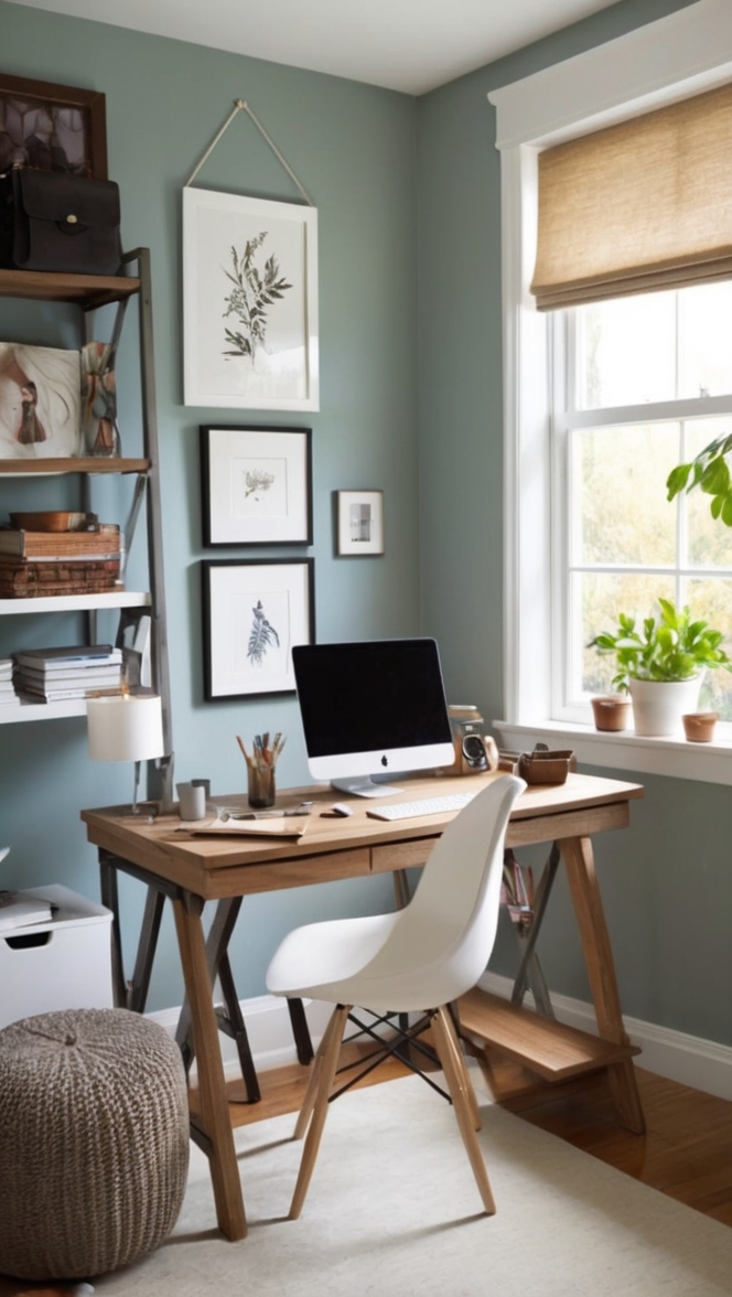 home office design, home office organization, modern home office, small space office, masculine office décor
