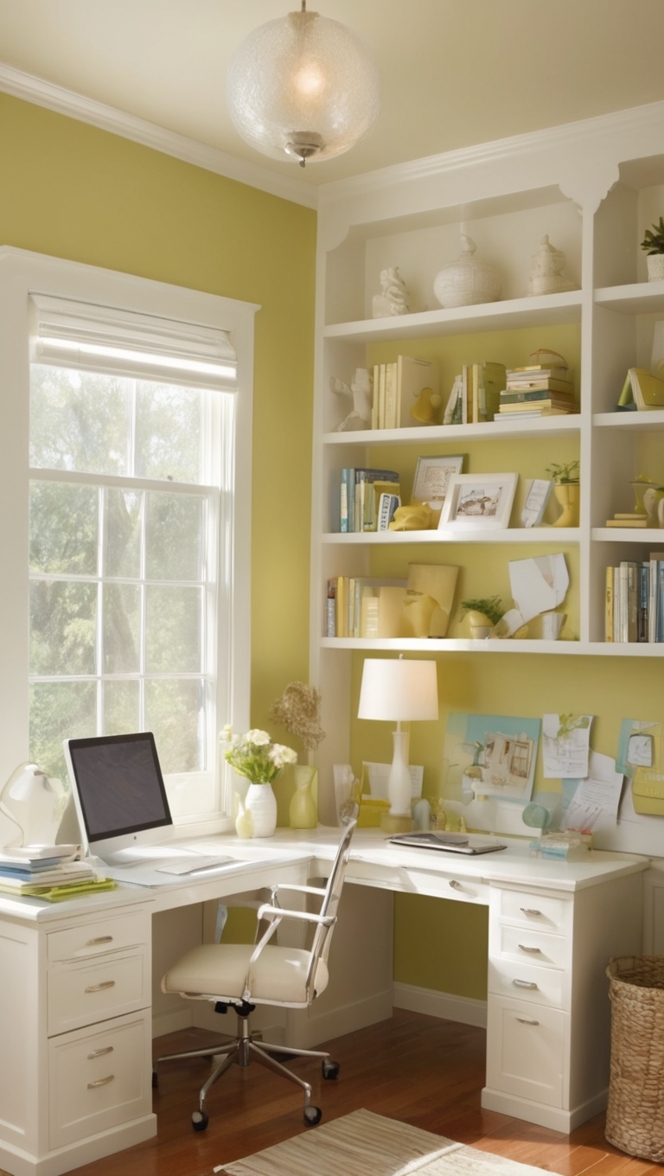 home office organization, 
home office shelving, 
office storage solutions, 
workspace organization, 
office decluttering