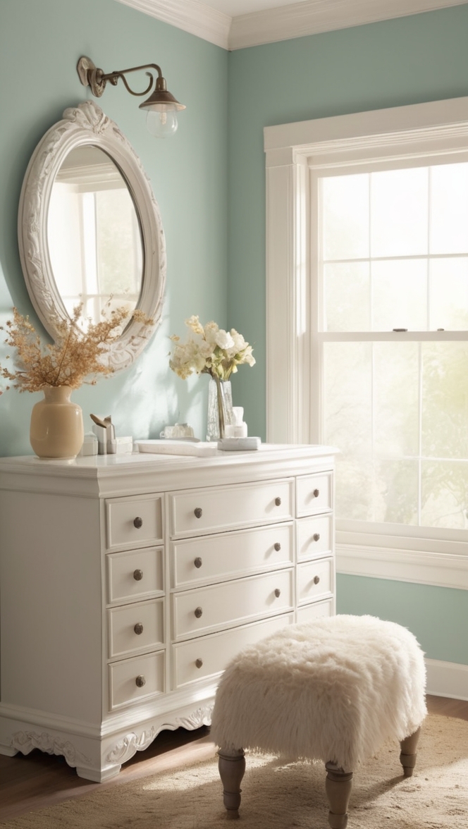 bedroom decor ideas, vintage vanity table, antique makeup vanity, shabby chic vanity, vintage furniture ideas