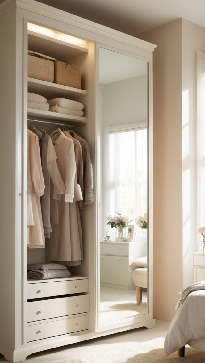 wardrobe design with mirror, bespoke wardrobe design, modern wardrobe design, custom wardrobe design, luxury wardrobe design