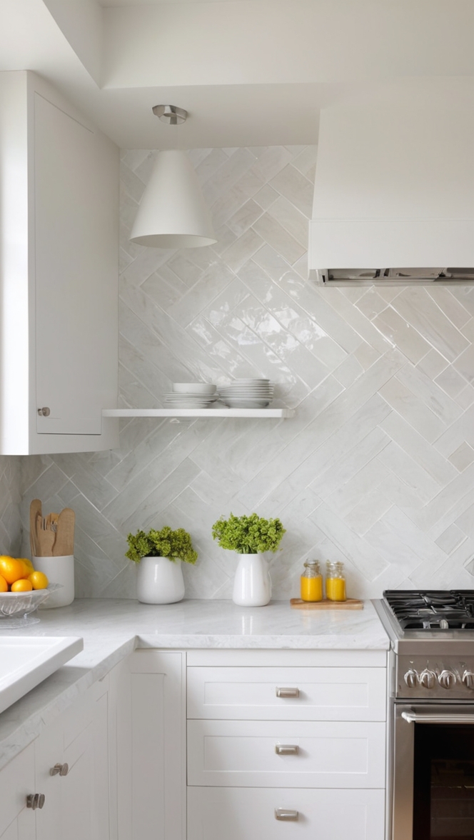 Some creative ways to incorporate white kitchen backsplash ideas ?