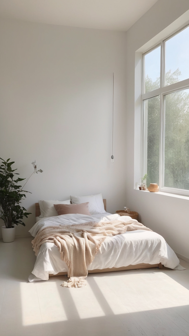 aesthetic bedroom decor, minimalist bedroom design, modern minimalist bedroom, simple bedroom aesthetics, elegant bedroom decor