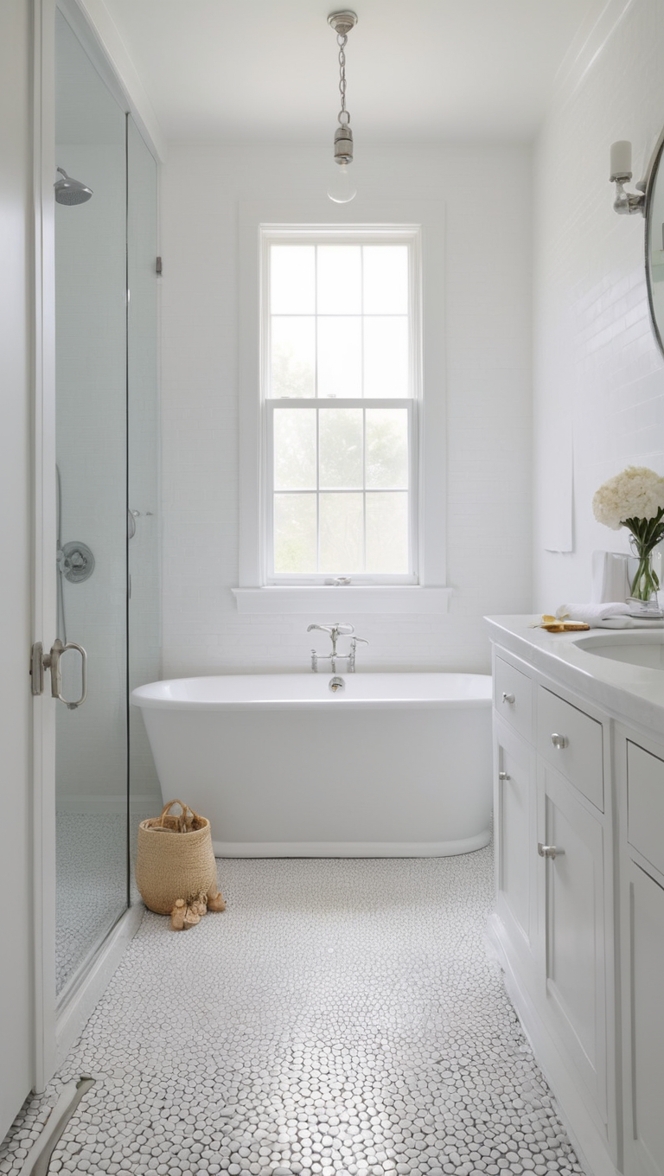 How would you design your dream black and white penny tile bathroom? ?