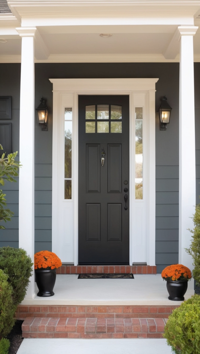 black front door with sidelights, modern entryway door, contemporary door designs, modern double door, sleek entrance door
