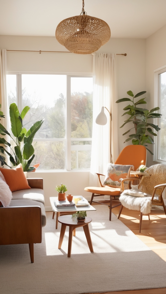 How would I decorate my cozy mid century modern living room apartment? ?