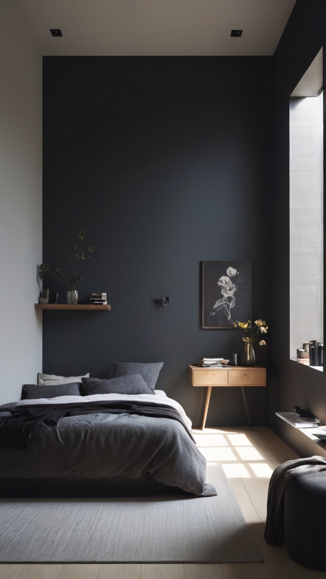 How would I design a dark minimalist bedroom for maximum relaxation?
What essentials should I consider for a dark minimalist bedroom?
How can I add a touch of warmth to a dark minimalist bedroom?
Why is a dark minimalist bedroom a popular choice for modern homes?
What are the benefits of choosing a dark minimalist bedroom design?
When is the best time to redecorate a dark minimalist bedroom?
Which elements can enhance the ambiance of a dark minimalist bedroom?
What inspired you to create a dark minimalist bedroom in your home?
How can I incorporate natural light into a dark minimalist bedroom?
What tips do you have for maintaining a dark minimalist bedroom? ?