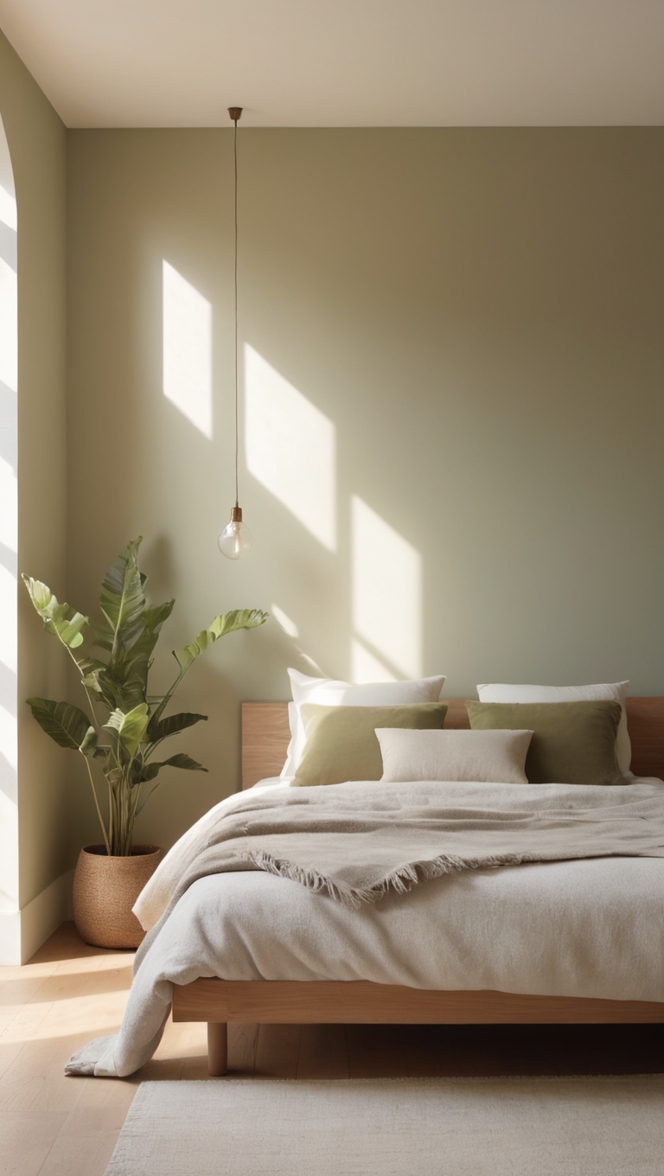 Earthly minimalist bedroom elements ?