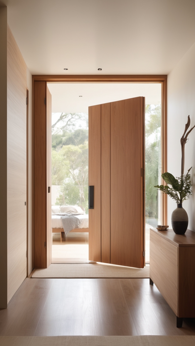 Front Double Door Design Wood Modern ?