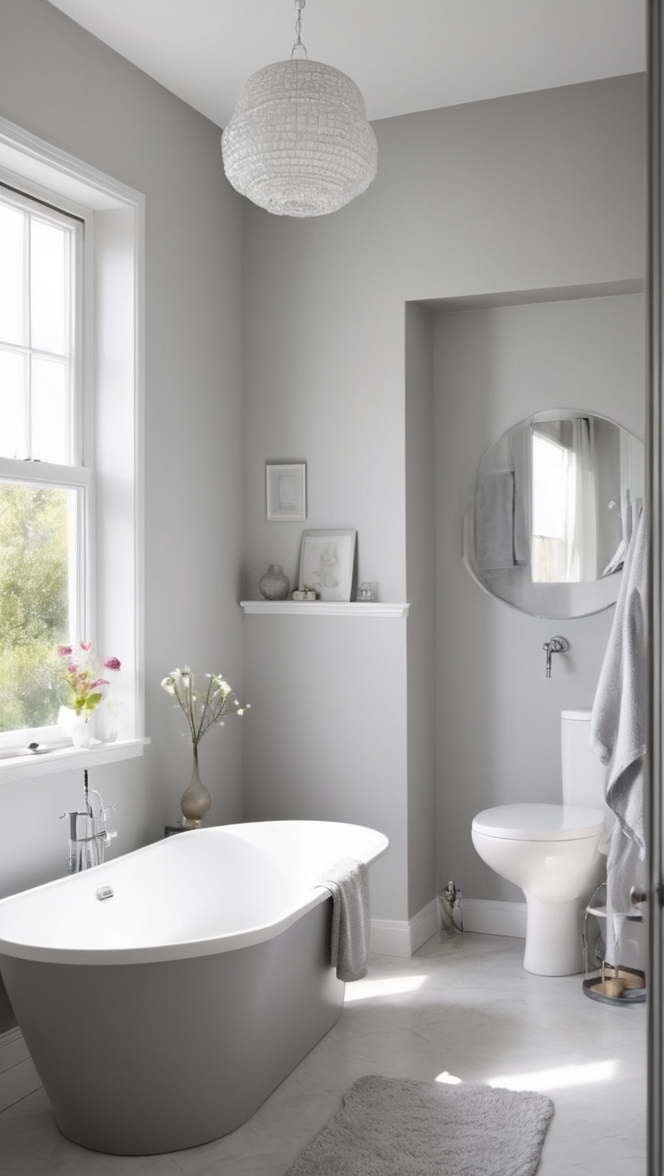 grey and white bathroom design, elegant bathroom decor, modern bathroom renovation, luxury bathroom remodel, stylish bathroom makeover