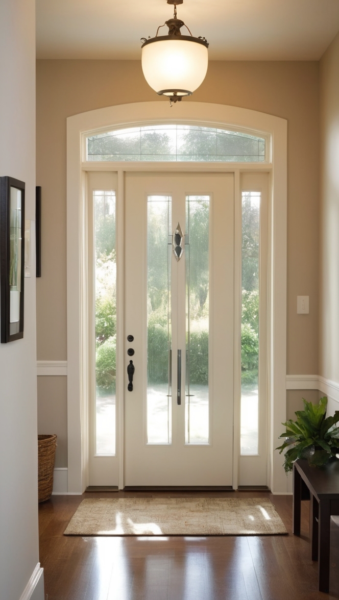 How can I enhance my homes curb appeal with a modern front door with sidelights? ?