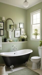 sage green bathroom decor, black and green bathroom ideas, modern green bathroom accessories, sage green bath mat, luxury black bathroom fixtures