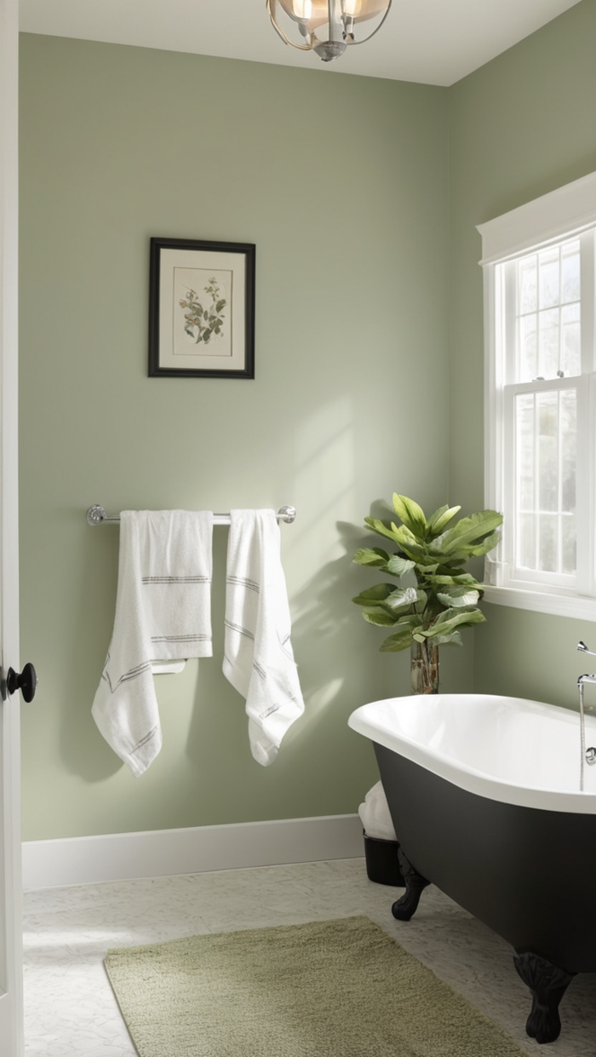 sage green bathroom decor, black and white bathroom design, modern sage green bathroom, elegant black and white bathroom, luxurious sage green and black bathroom