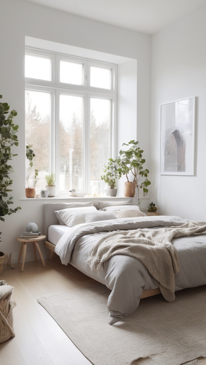 How can I incorporate Scandinavian minimalist design in my bedroom? ?