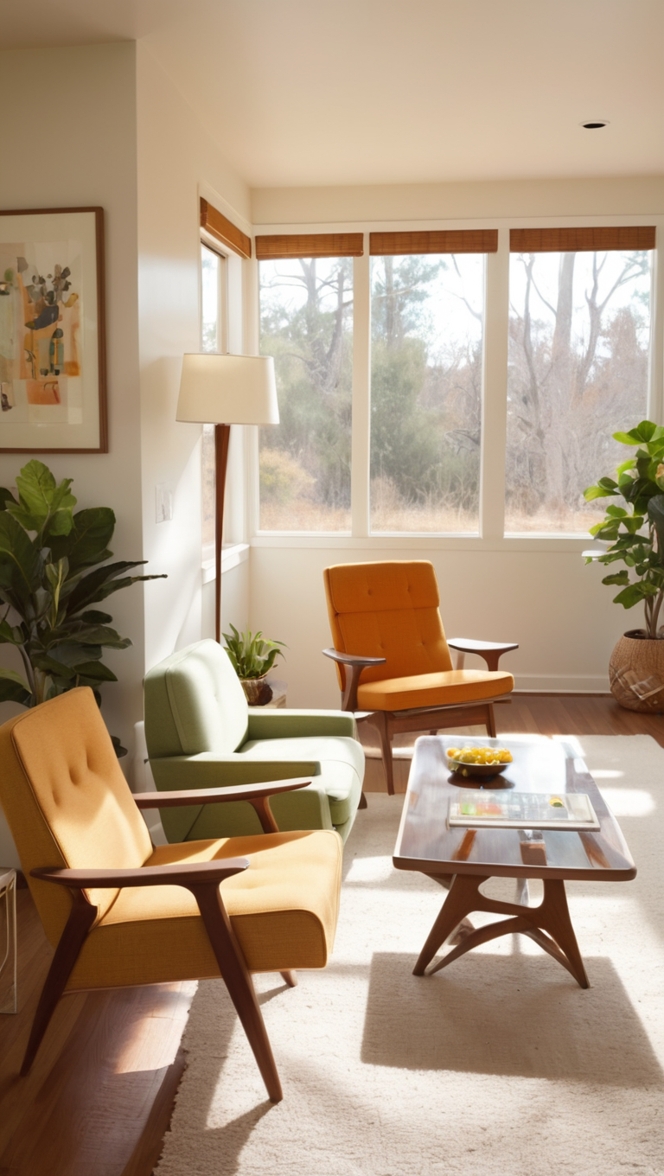 How would I decorate a small mid century modern living room? ?